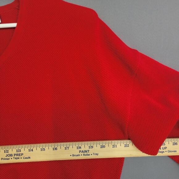 Vintage St. Croix Knits Sweater Mens Medium Red V-neck Textured Long Sleeves - Picture 7 of 12